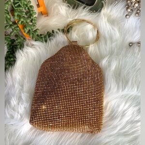 Alessia Rise Gold Rhinestones Evening Clutch Purse
